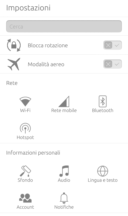 pannello impostazioni ubuntu phone ota 9